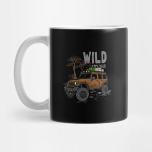 Wild Explorer Jeep - Adventure Brown Jeep Wild Explore for Outdoor enthusiasts Mug